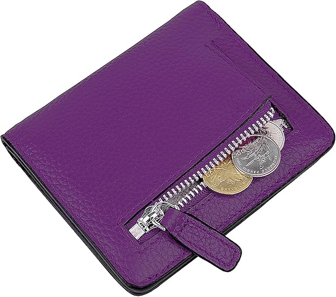 AINIMOER Small Leather Wallet for Women, Ladies Credit Card Holder RFID Blocking Women's Mini Bifold Pocket Purse