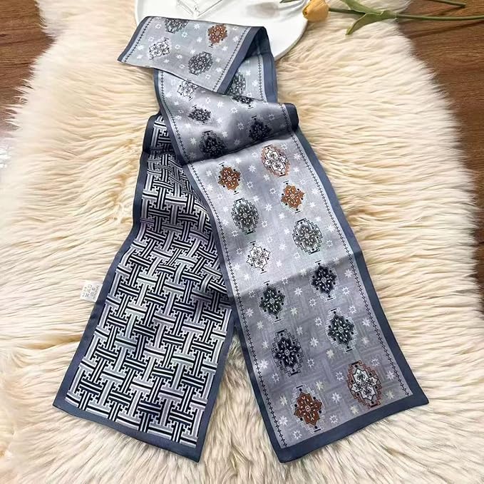 100% Mulberry Silk Ribbon Scarf for Hair Beach Head Wraps for Women Handbag accessories Necktie
