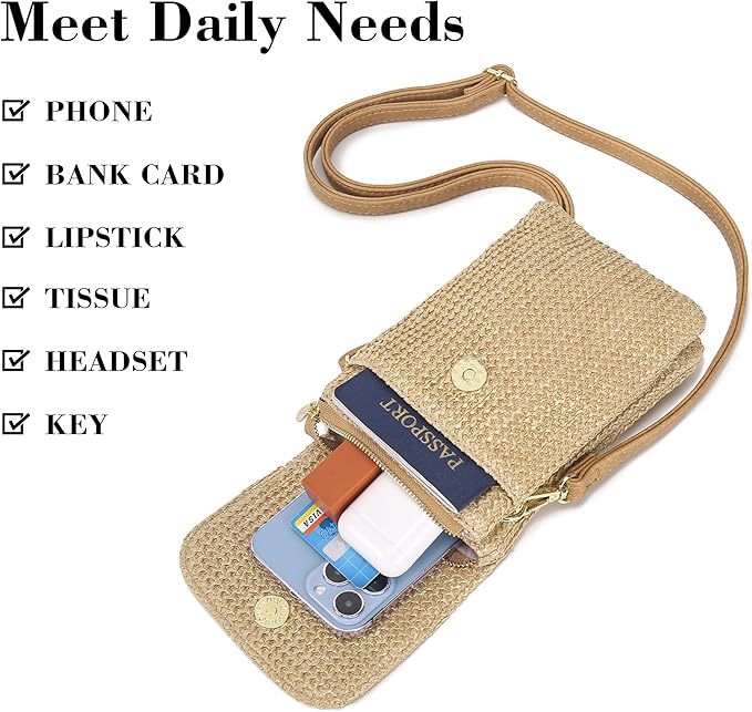 MINICAT Straw Small Summer Purses for Women Crossbody Purse Beach Bags for Everyday Cruise Travel Vacation Essentials | Straw, Small, Summer, for Everyday, Cruise, Travel, Vacation, Essentials