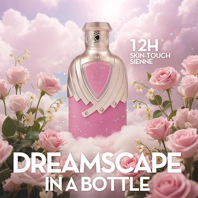 Samah Pearl Women's Gourmand Perfume Eau de Parfum - Peony, Rose & Vanilla Luxury Scent with 24H Longevity | 3.4 Fl Oz 80% Vol Seductive Edible Fragrance