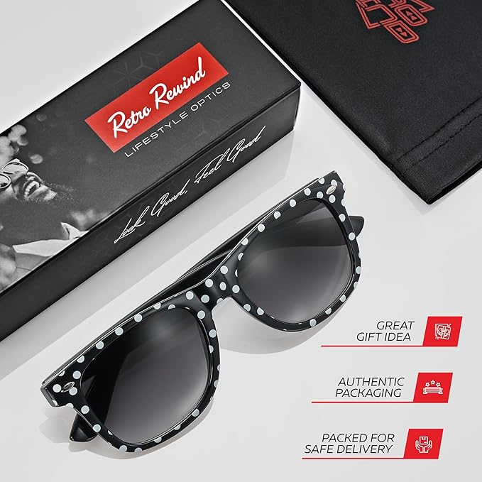 Retro Rewind Polka Dot Vintage Fashion Sunglasses for Women UV400