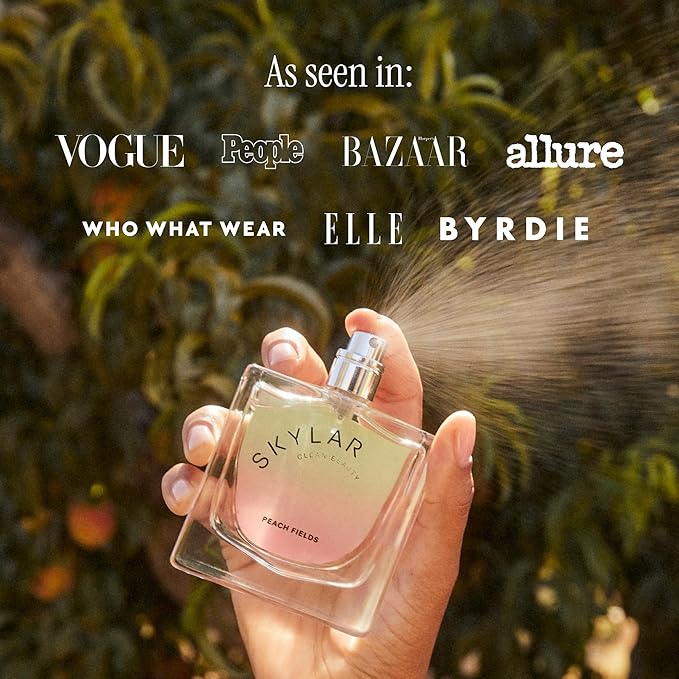 Skylar Peach Fields Eau de Parfum - Hypoallergenic & Clean Perfume for Women & Men, Vegan & Safe for Sensitive Skin - Sweet Perfume with Notes of Mandarin, Grapefruit, White Peach - 50mL /1.7 Fl oz