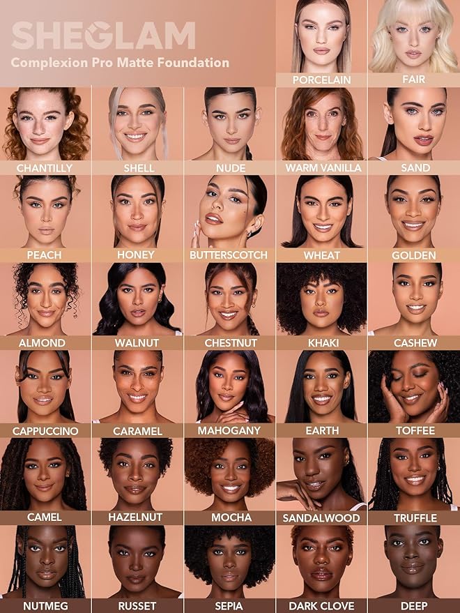 SHEGLAM Full Coverage Foundation Makeup Long Lasting Waterproof Matte Dewy Liquid Foundation - Honey