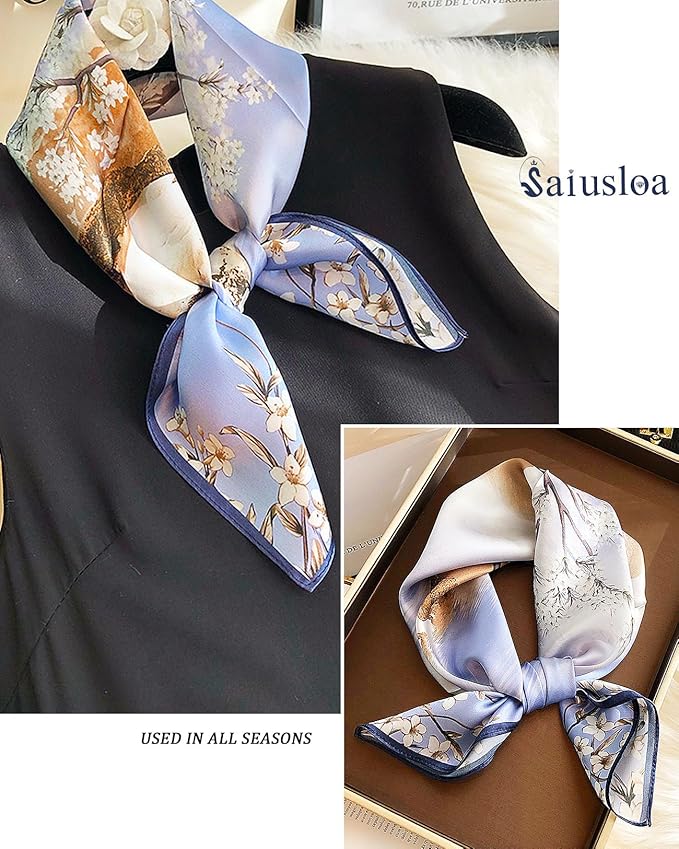 Neck Scarf For Womens Silky Head Scarves Hair Bandanas Square Scarf Fashion Accessories lightweight