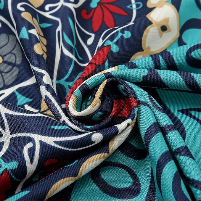 Yeieeo Boho Scarf for Women Lightweight Floral Printed Scarf Fall Winter Fashion Fringed Shawl