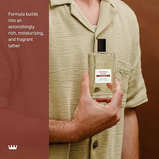Cremo Cologne For Men - Bourbon & Oak Mens Cologne Spray, A Sophisticated Blend of Distiller’s Spice, Fine Bourbon and White Oak, Multi-Layered Signature Men's Fragrances, 3.4 Fl Oz