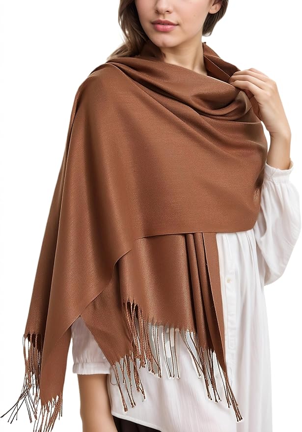 Achillea Soft Silky Pashmina Scarf for Women – Shawl Wrap for Evening Dresses, Bridesmaids, Weddings & Everyday Wear