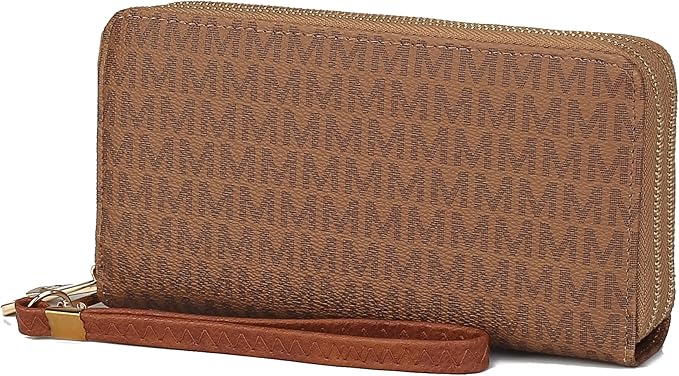 MKF Collection Wristlet Wallet for Women, Small Vegan Leather Credit Card Holder with Zipper Coin Pocket Wallet Purse Handbag By Mia K