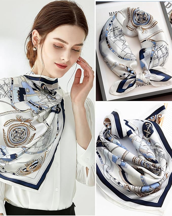 Neck Scarf For Womens Silky Head Scarves Hair Bandanas Square Scarf Fashion Accessories lightweight