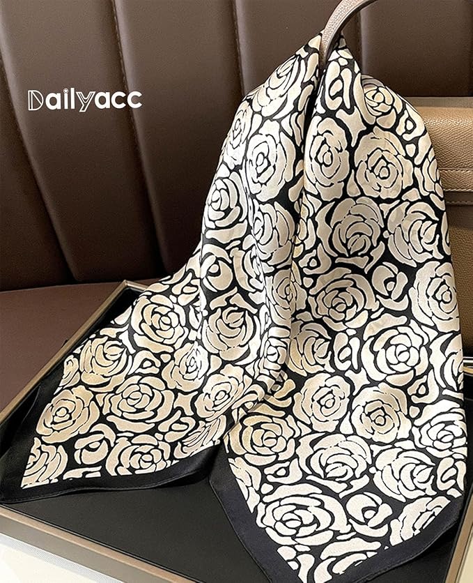Dailyacc Hair Bandanas Scarf For Women Lightweight Fashion Neck Silk Satin Head Scarves For Sleeping Handbags Scarf
