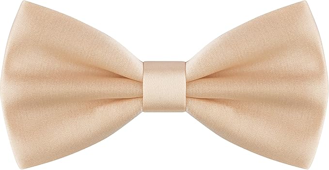 Bow Tie House Real Silk Classic Pre-Tied Bow Tie Formal Solid Tuxedo with Gift Box