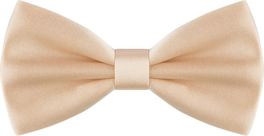 Bow Tie House Real Silk Classic Pre-Tied Bow Tie Formal Solid Tuxedo with Gift Box