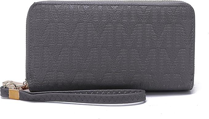 MKF Collection Wristlet Wallet for Women, Small Vegan Leather Credit Card Holder with Zipper Coin Pocket Wallet Purse Handbag By Mia K