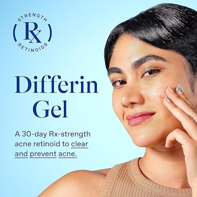 Differin Acne Skin Care Kit, Differin Gel Retinoid Acne Treatment for Face with 0.1% Adapalene & 5% Benzoyl Peroxide Face Wash & Body Wash, Designed for Pimple and Acne Prone Skin (Pack of 10)
