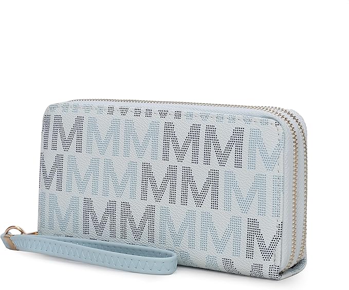 MKF Collection Wristlet Wallet for Women, Small Vegan Leather Credit Card Holder with Zipper Coin Pocket Wallet Purse Handbag By Mia K