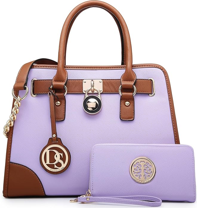 Dasein Women Handbags Top Handle Satchel Purse Shoulder Bag Hobo Bag Work Bag Set 2pcs