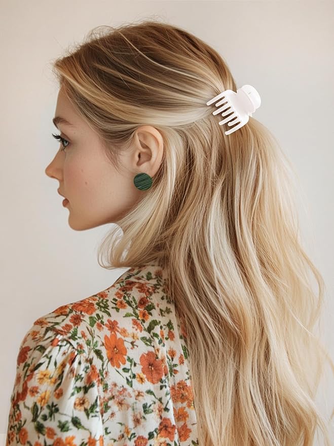 Small Hair Clips for Women Girls, 8 PCS 1.6 Inch Hair Claw Clips for Thin/Medium Thick Hair 4 Style Matte Hair Jaw Clips Non-Slip Tiny Hair Accessories