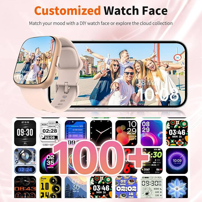 2025 Upgraded Smart Watch Alexa Built-in【1.83" HD Touchscreen】【BT5.3 Call, 100+ Sports Modes & IP68 Waterproof】 Fitness Tracker 24/7 Heart & Sleep Monitor for Android iOS Men Women