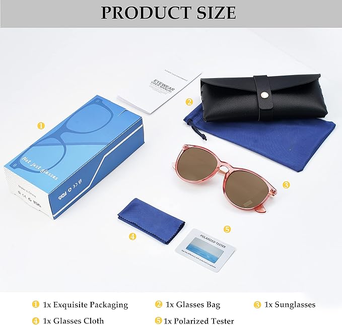Vintage Round Polarized Sunglasses for Women Men Classic Retro Trendy Designer Style Sun Glasses UV400 Protection