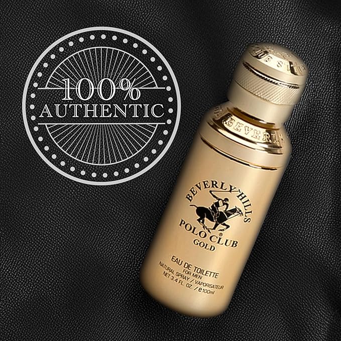 Beverly Hills Polo Club GOLD - Cologne for Men with Notes of Sandalwood, Leather & Patchouli - Classic & Sexy Fragrance Scent - Eau De Toilette Spray 3.40fl.oz / 100ml