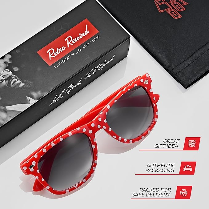 Retro Rewind Polka Dot Vintage Fashion Sunglasses for Women UV400