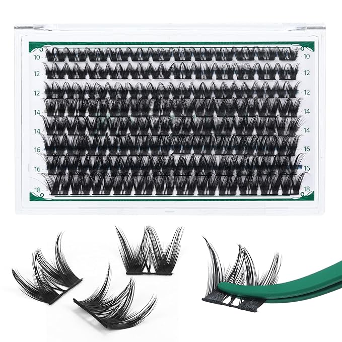 Lash Clusters,96 Pcs Cluster Lashes D Curl 10-18MIX DIY Lash Extensions Eyelash Clusters,KEYYOU Volume Wispy Individual Lashes Soft&Comfortable Easy DIY at Home(Y31,D-10-18MIX)