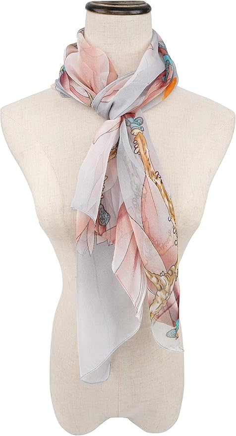 YOUR SMILE Ladies/Women's Lightweight Floral Print/Solid Color mixture Shawl Scarf For Spring Summer season