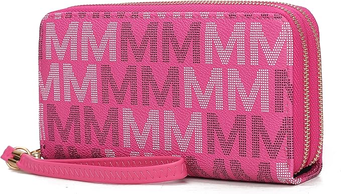 MKF Collection Wristlet Wallet for Women, Small Vegan Leather Credit Card Holder with Zipper Coin Pocket Wallet Purse Handbag By Mia K