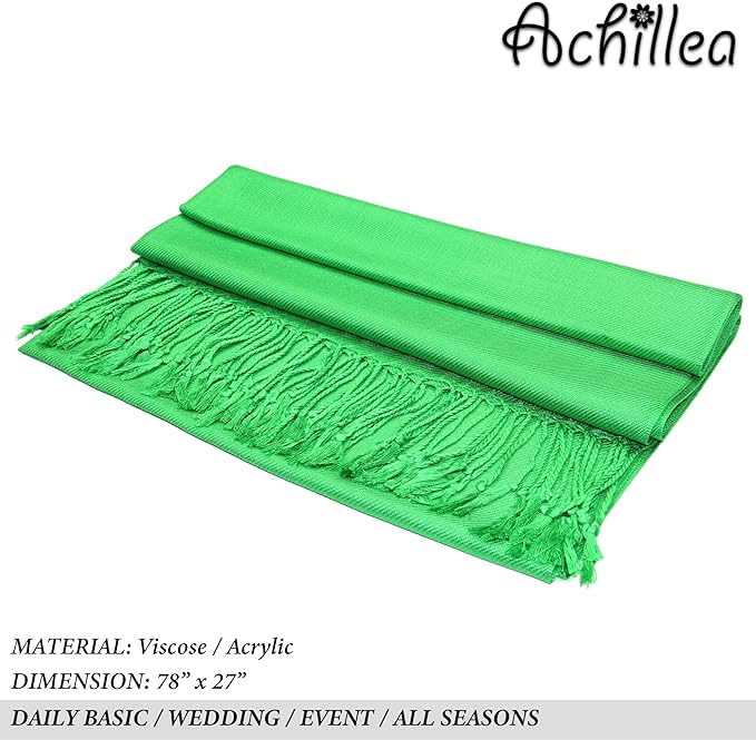 Achillea Soft Silky Pashmina Scarf for Women – Shawl Wrap for Evening Dresses, Bridesmaids, Weddings & Everyday Wear