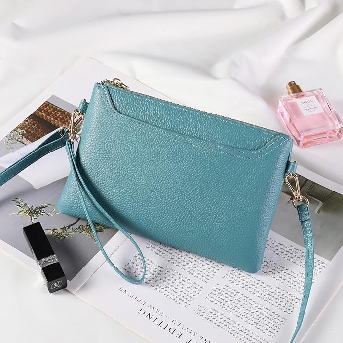 SENDEFN Leather Wristlet Clutch Small Women Crossbody Shoulder Bag Wallet Purses RIFD Card Slots
