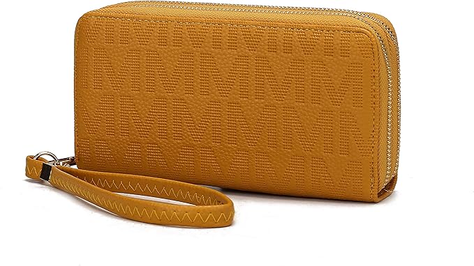 MKF Collection Wristlet Wallet for Women, Small Vegan Leather Credit Card Holder with Zipper Coin Pocket Wallet Purse Handbag By Mia K