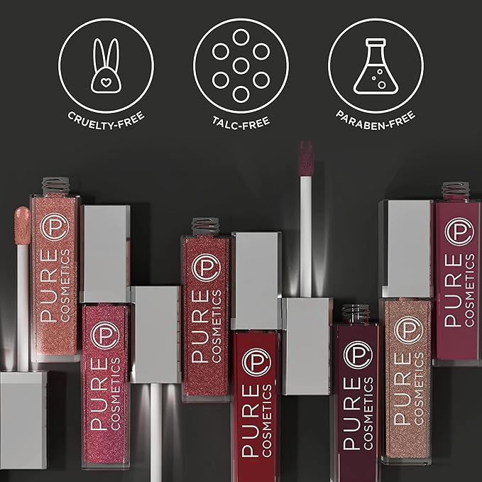 Pure Illumination Light-Up Lip Gloss with LED-Lit Applicator Brush + Side Mirror, Non-Sticky, Moisturizing Hydrating Lip Glosses with Lanolin, Jojoba Oil, & Vitamin E, Down to Earth