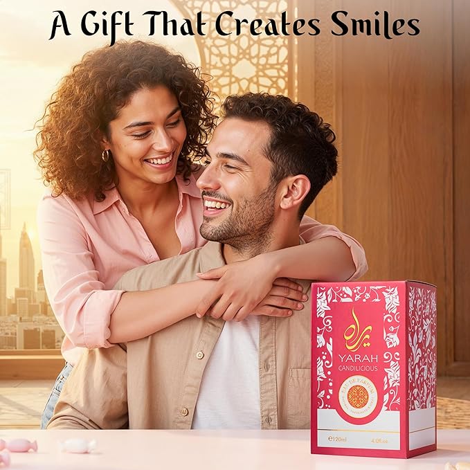 SAADAH Yarah Candilicious Eau De Parfum for Women 4.0 Fl.oz, 120ml Fruity Floral Gourmand Perfume, Sweet Strawberry Vanilla Cotton Candy, Gardenia Amber Musk, Long Lasting Luxury Fragrance