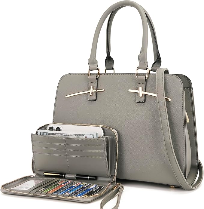 Purses for Women Handbag Wallet Tote Shoulder Hobo Bag Top Handle Satchel Purse Set 2pcs with 3 Compartments