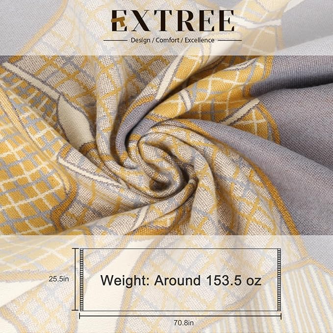EXTREE Scarfs for Women Pashmina Silky Shawl Wrap for Evening Dressing Blanket Open Front Poncho Cape