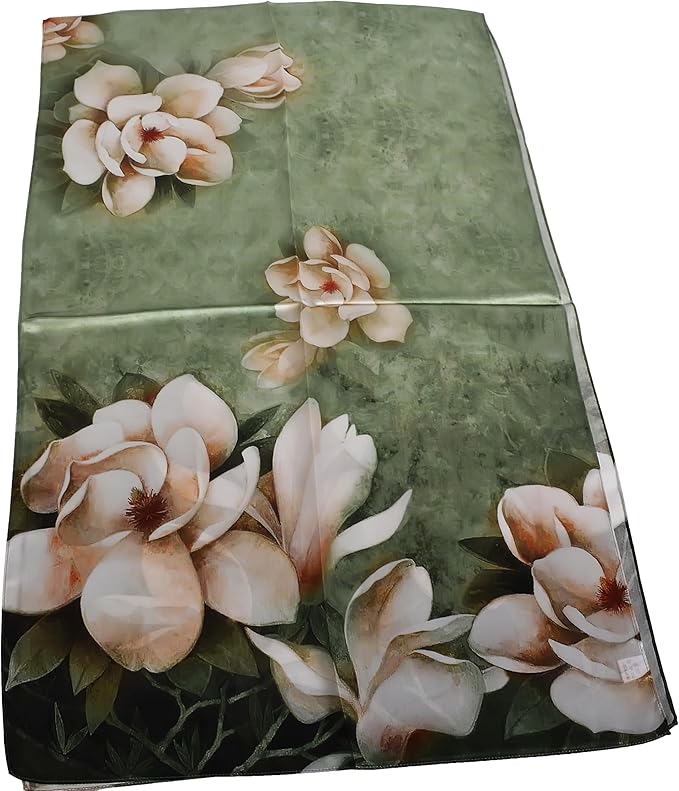 100% Mulberry Silk Scarf for Women Neck Oblong Headscarves Long Floral Print Lightweight Silk Wraps Shawls 67"*20"