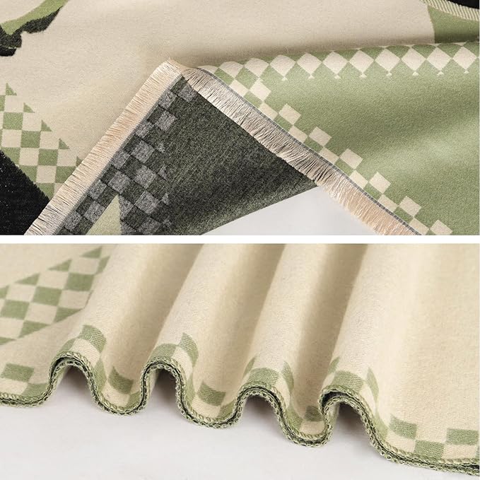 EXTREE Scarfs for Women Pashmina Silky Shawl Wrap for Evening Dressing Blanket Open Front Poncho Cape