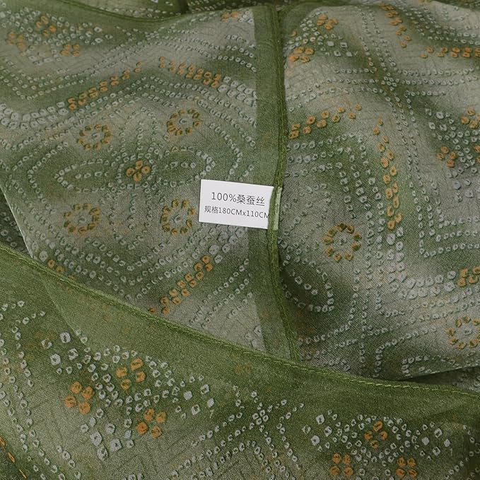 100% Mulberry Silk Women's Neck Silk Scarf-Lightweight Shawl,FLoral Print Beach Silk Wrap-Scarves for Photography