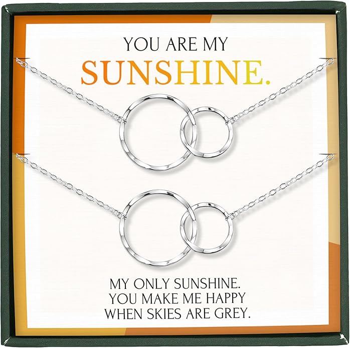 HOPE LOVE SHINE Mom Gift from Daughter - Sentimental, Meaningful Mother and Daughter Necklace, Jewelry, 14k Gold Plated Sterling Silver