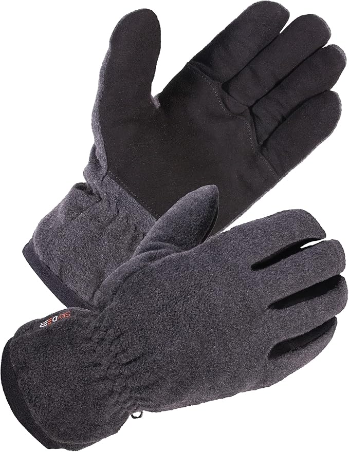 SKYDEER Winter Gloves with Soft Deerskin Suede Leather & Thermal Polar Fleece & Warm 3M Thinsulate Insulation (SD8661T)