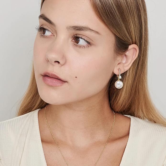 Long Pearl Earrings for Women 925 sterling silver Pearl Dangle Earrings Hypoallergenic Elegant Wedding Pearl Tassel Earrings for Bridal Christmas Gift…