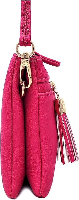 Solene Women's Lightweight Multi Compartment Wristlet Clutch Wallet Crossbody Bag