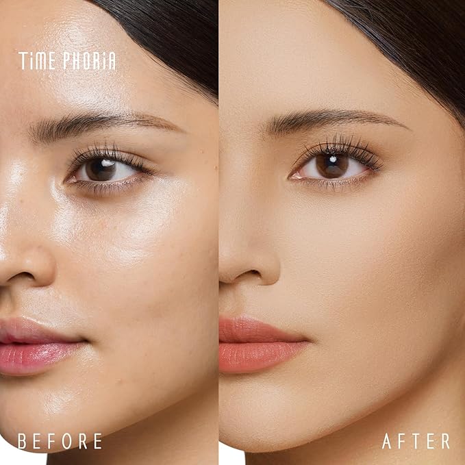 Timeless Optima Cover-Blur Skin Perfection Powder Foundation - Full Coverage, Blur Matte Finish, 16H Oil Control, Non-Comedogenic, with Double-Sided Applicator (02 Birch)