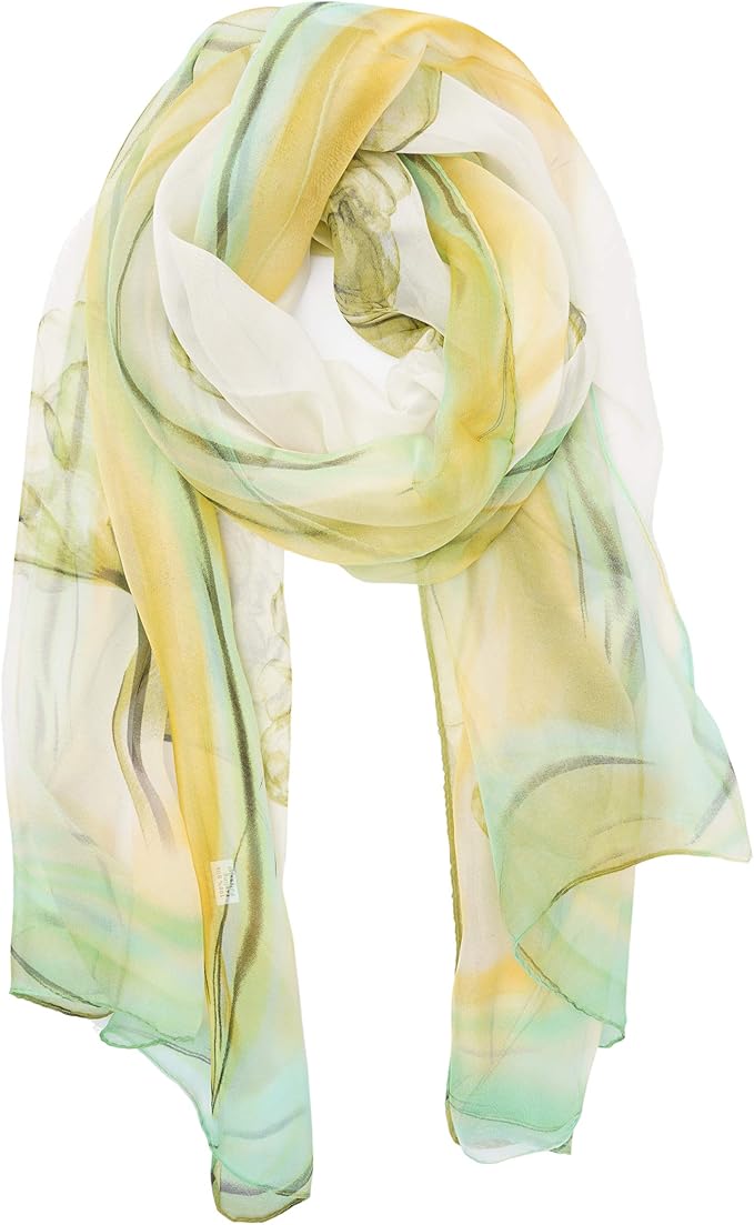 YOUR SMILE Ladies/Women's Lightweight Floral Print/Solid Color mixture Shawl Scarf For Spring Summer season