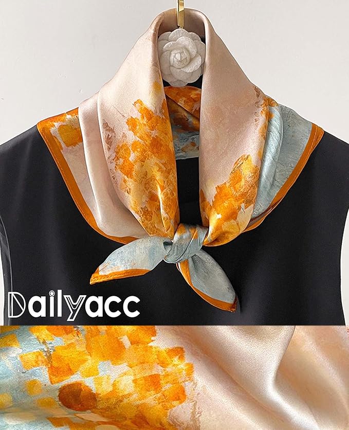 Dailyacc Hair Bandanas Scarf For Women Lightweight Fashion Neck Silk Satin Head Scarves For Sleeping Handbags Scarf
