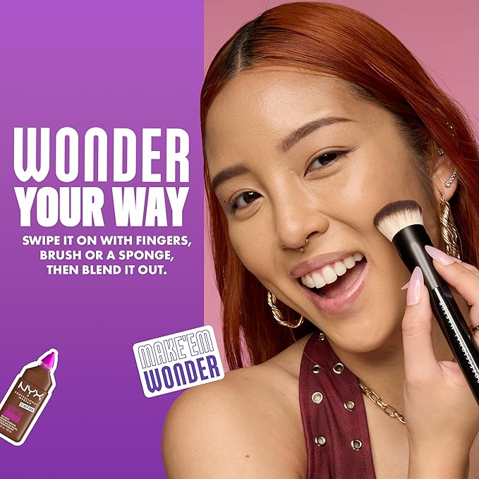 NYX PROFESSIONAL MAKEUP Make 'Em Wonder Liquid Foundation, 24HR Foundation Makeup With A Soft Matte Finish, Buildable Full Coverage - 02 Fair Porcelain