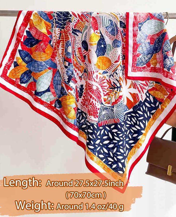 Dailyacc Hair Bandanas Scarf For Women Lightweight Fashion Neck Silk Satin Head Scarves For Sleeping Handbags Scarf
