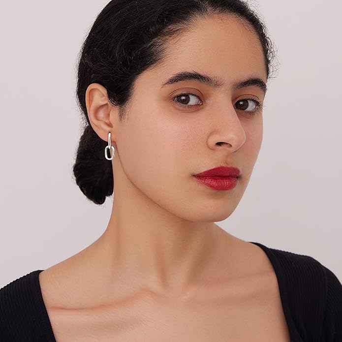 Gold Plated Statement Chunky Dangle Stud Earrings for Women, Gold Plated Hoop Knot Claw Earrings Tarnish Free Jewelry for Women Gifts