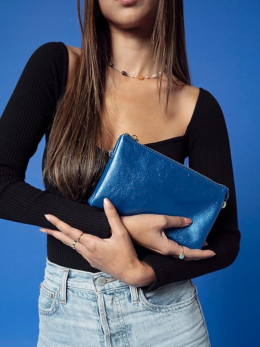 JEN & CO. Riley Small Crossbody Bags for Women Vegan Leather Wristlet Clutch Wallet Purses Handbags with 2 Straps