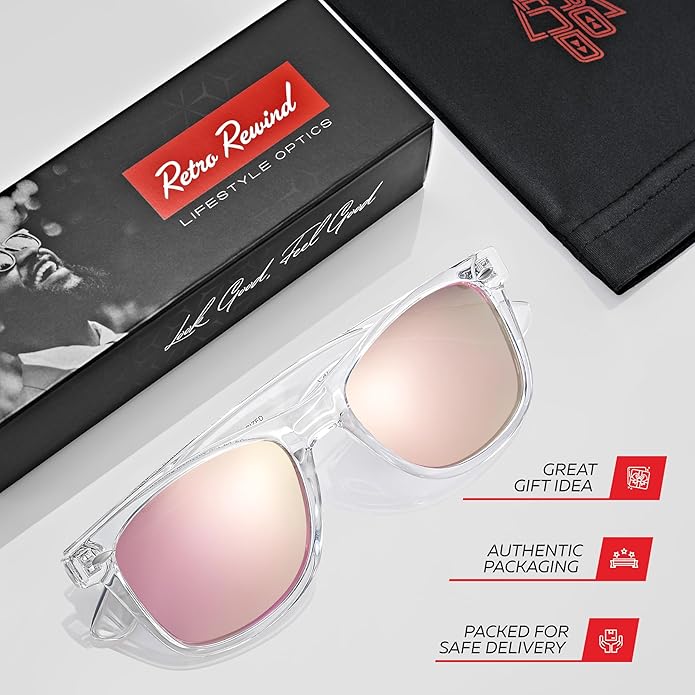Retro Rewind Polarized Sunglasses for Men and Women - UV Protection Classic Sun Glasses